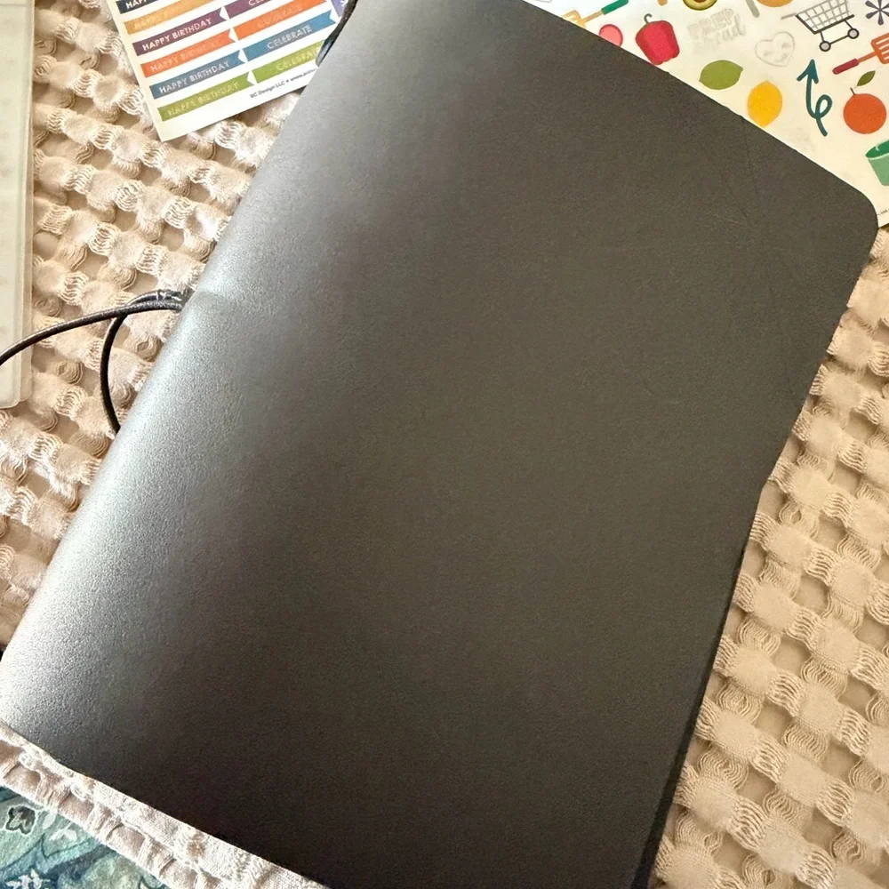 Erin Condren Black Planner Folder with Colorful Sticker Sheets